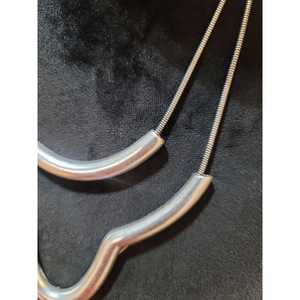 Women's Silver Tone Double Layer Statement Neckla… - image 4